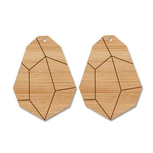 © Mini Etched Geo Chunk - 10 Pairs