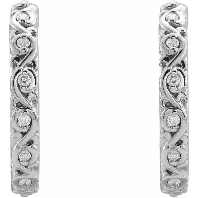 0.06 CTW .06 CTW Natural Diamond Sculptural Hoop Earrings