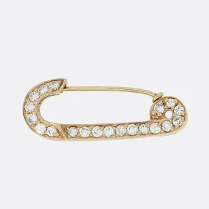 0.36 Carat Diamond Safety Pin Brooch