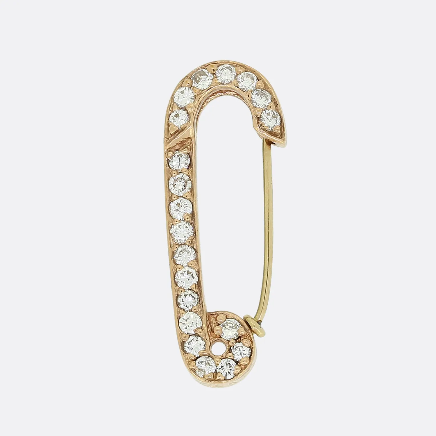 0.36 Carat Diamond Safety Pin Brooch
