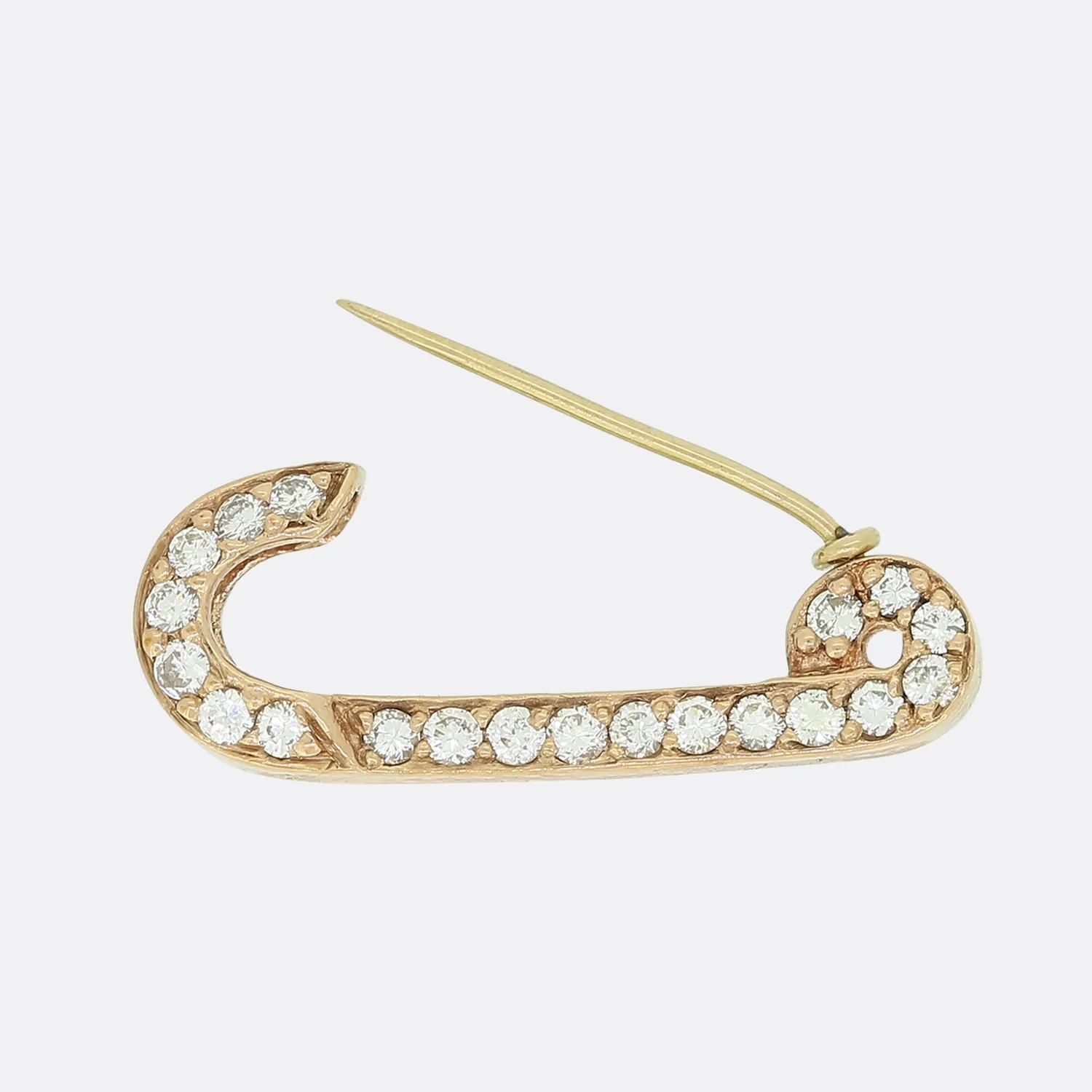 0.36 Carat Diamond Safety Pin Brooch