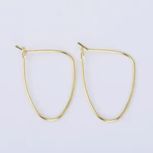0.8*18*26mm Brass Geometric Earring Hoops Earring Blanks Earwire Hoop Earrings Minimal jewelry 20pcs