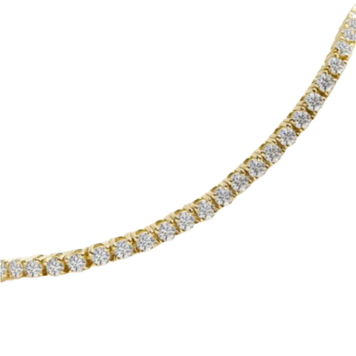 10k Gold 2mm Tennis Unisex Natural Diamond 7" Bracelet - BR1487