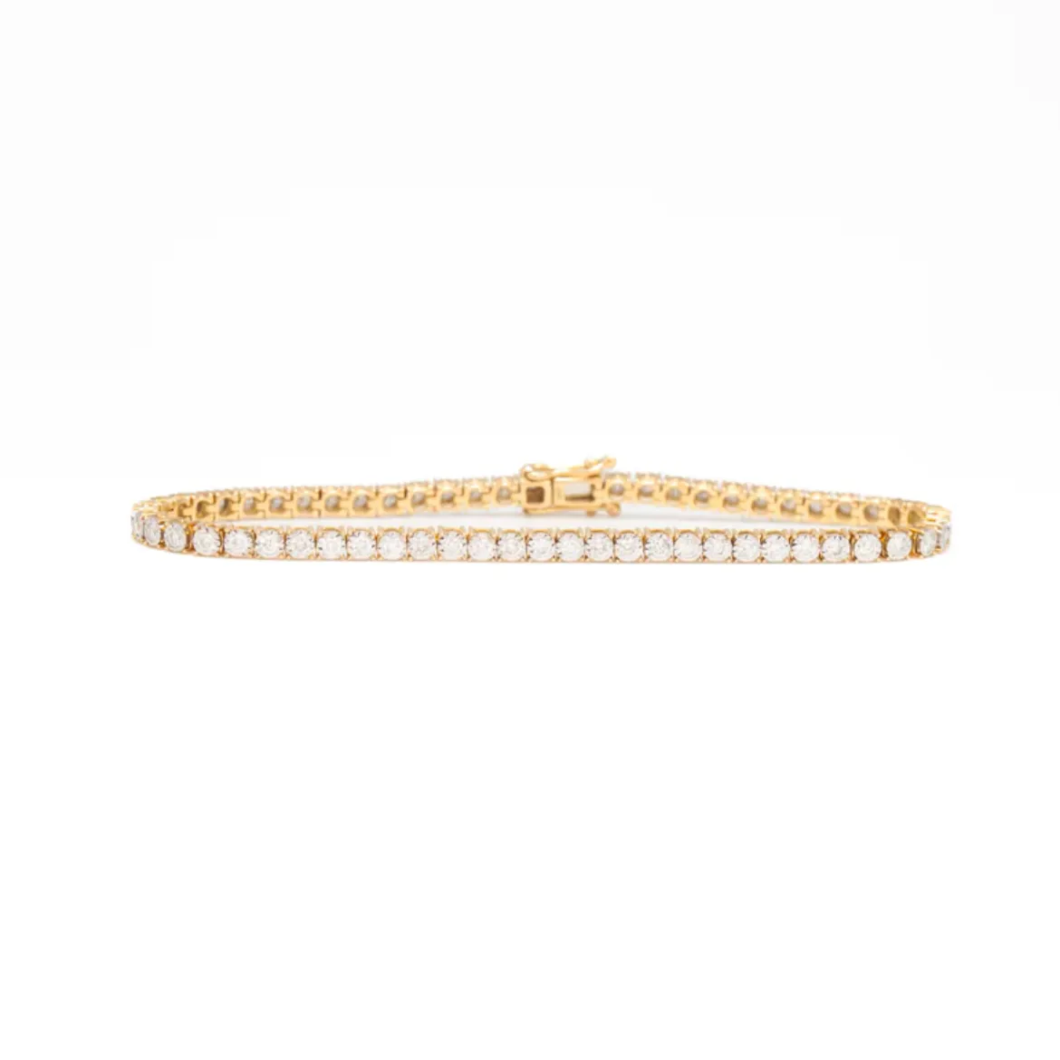 10k Gold 2mm Tennis Unisex Natural Diamond 7" Bracelet - BR1487