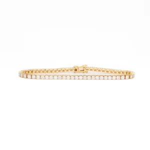10k Gold 2mm Tennis Unisex Natural Diamond 7" Bracelet - BR1487