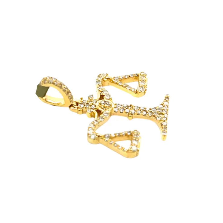 10k Gold with .36ct of Round Natural Diamond Justice Scale Pendant - SP15783A