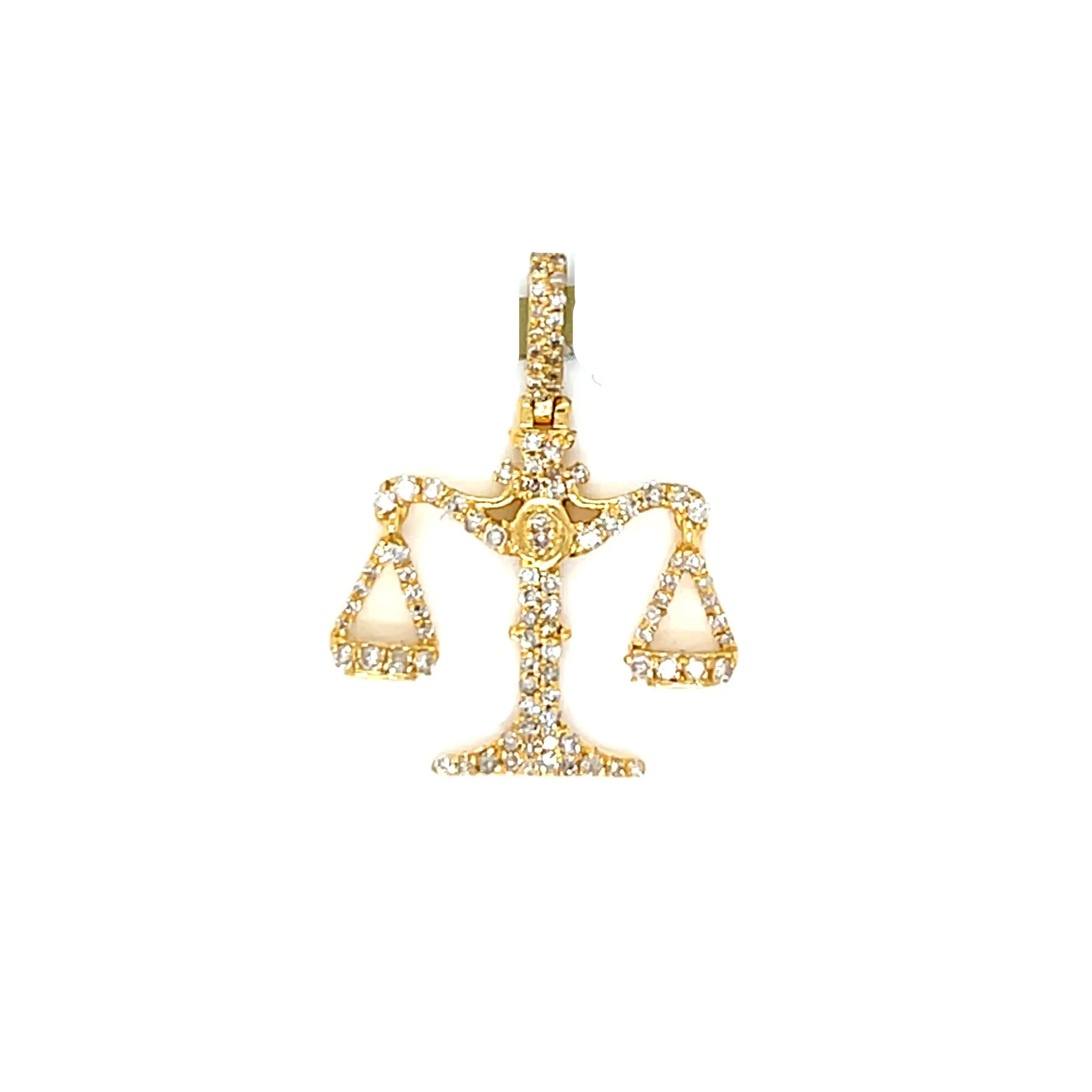 10k Gold with .36ct of Round Natural Diamond Justice Scale Pendant - SP15783A
