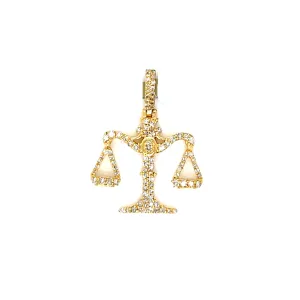 10k Gold with .36ct of Round Natural Diamond Justice Scale Pendant - SP15783A
