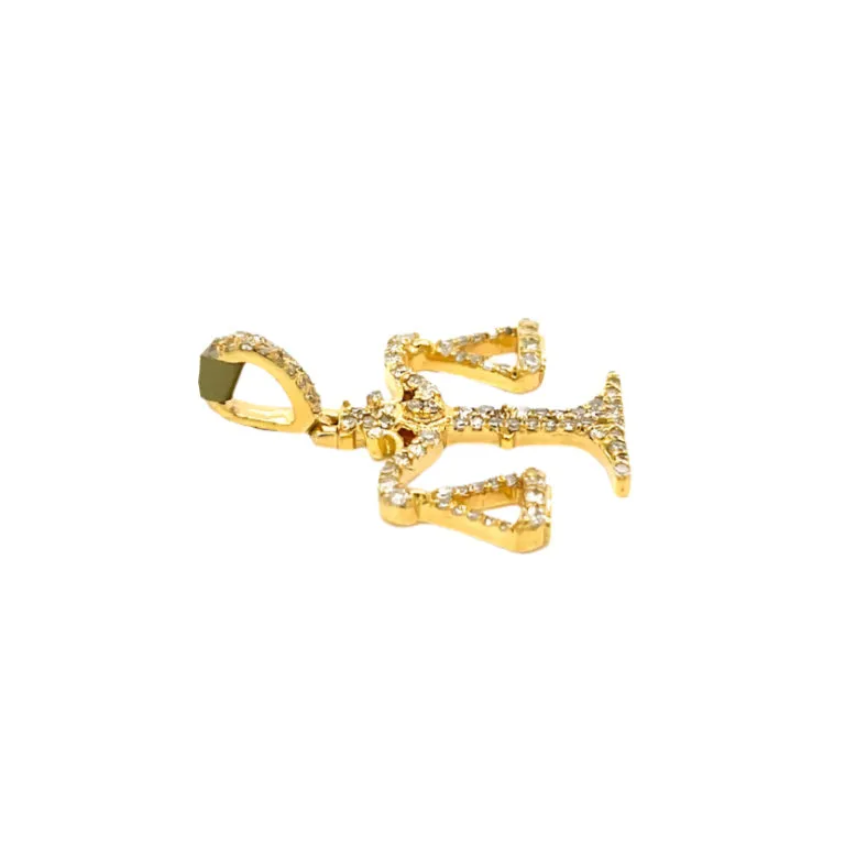 10k Gold with .36ct of Round Natural Diamond Justice Scale Pendant - SP15783A