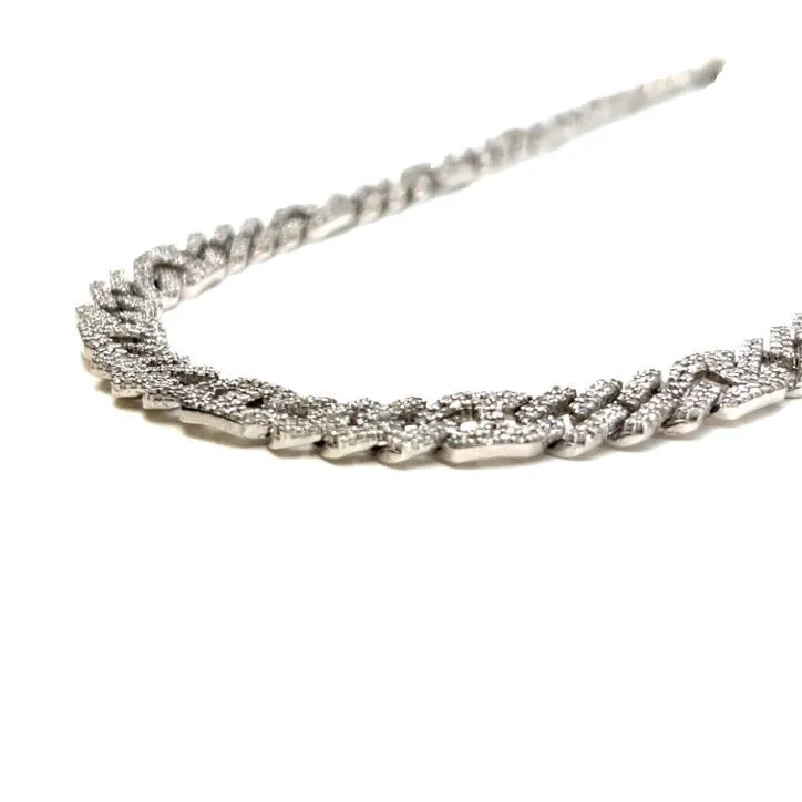 10K White Gold  13.06ct Natural Diamonds 22" Gucci Cuban Link 6.5mm Chain Necklace - SNK22046