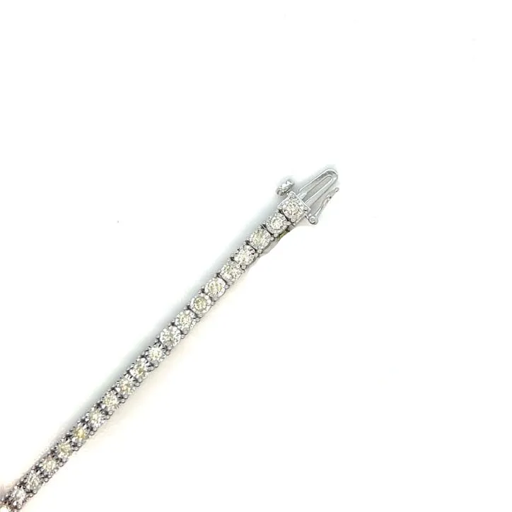 10k White-Gold 3mm Tennis 2.32ct Natural Diamond 7" Bracelet - BR00357