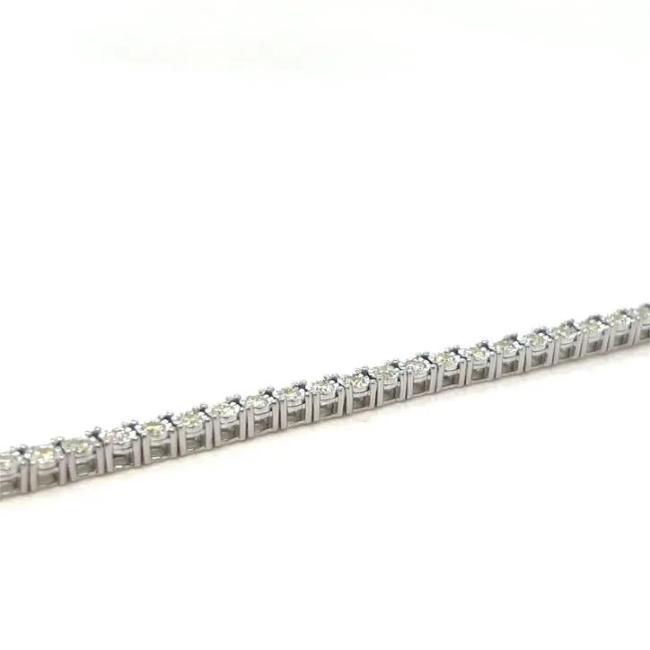 10k White-Gold 3mm Tennis 2.32ct Natural Diamond 7" Bracelet - BR00357