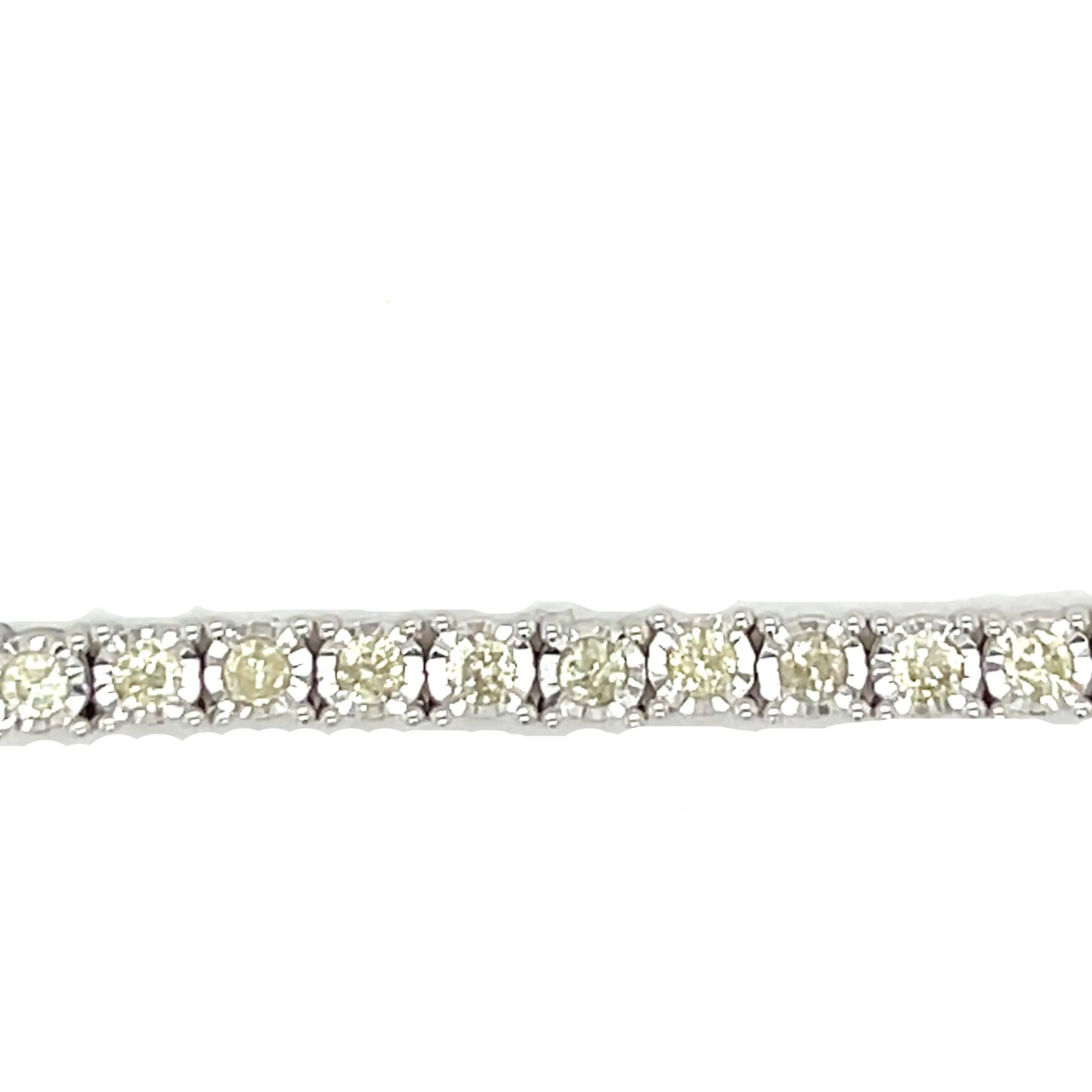 10k White-Gold 3mm Tennis 2.32ct Natural Diamond 7" Bracelet - BR00357