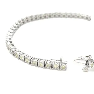 10k White-Gold 3mm Tennis 2.32ct Natural Diamond 7" Bracelet - BR00357