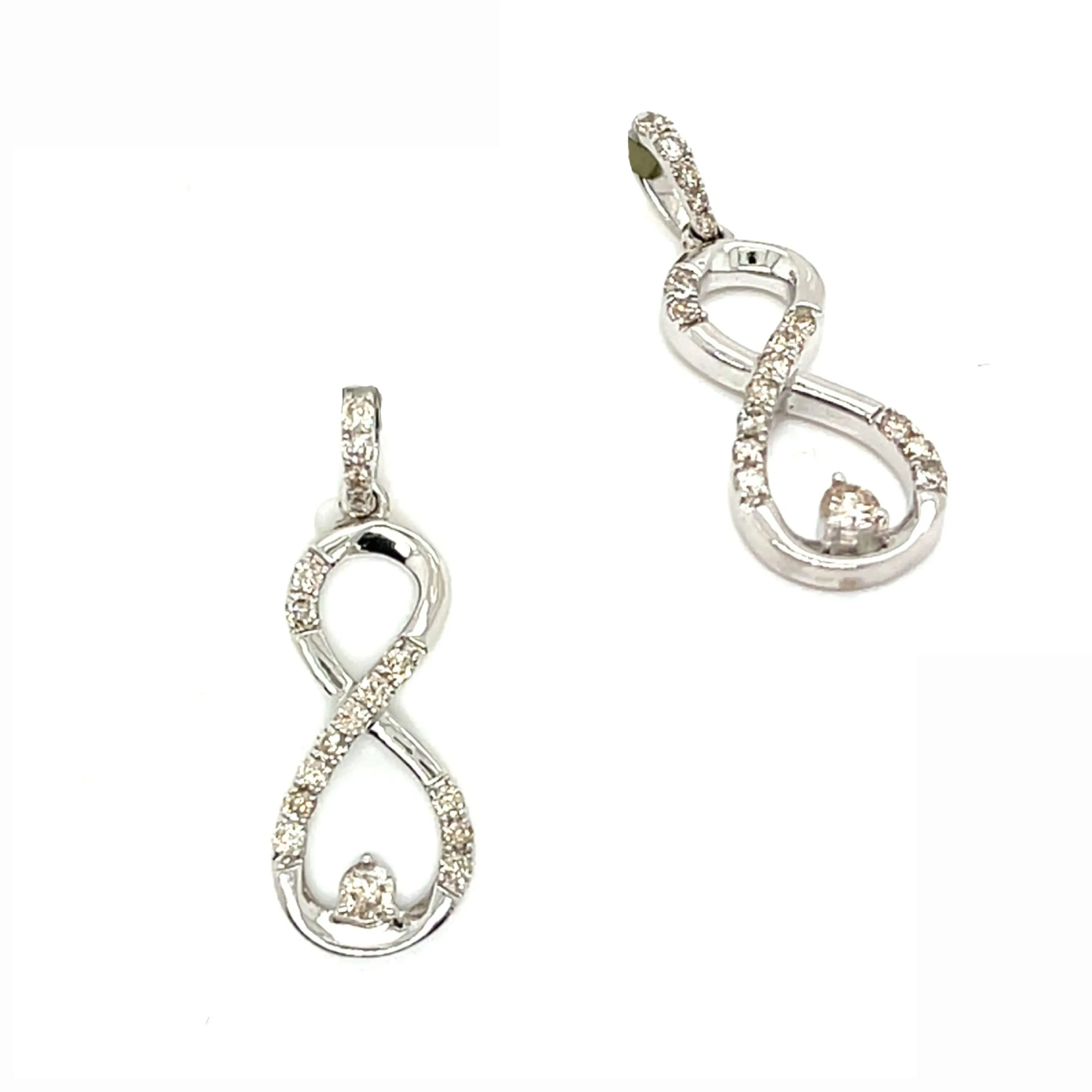 10k White Gold Infinity Pendant embedded with 0.34ct of Natural Diamonds - SP26201