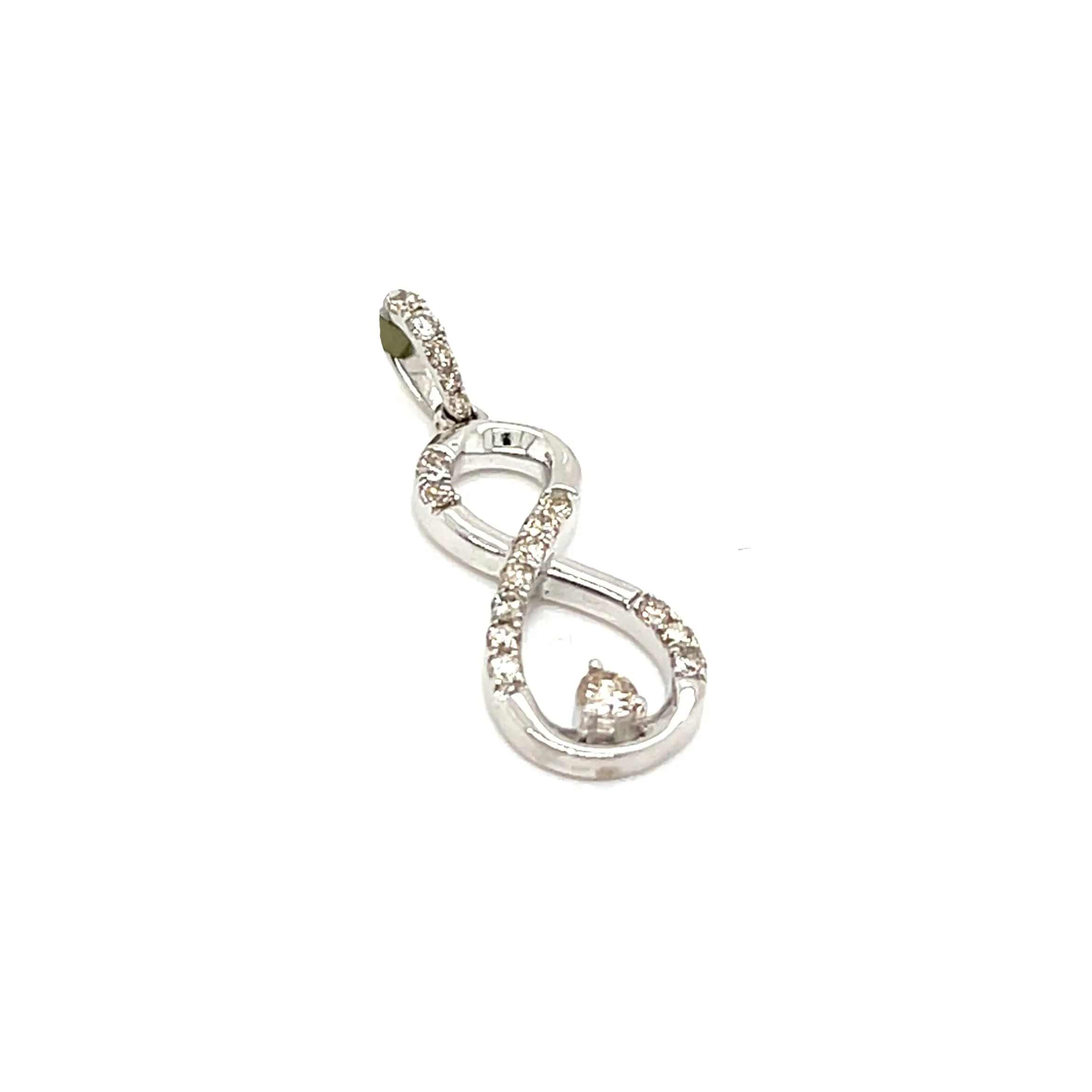 10k White Gold Infinity Pendant embedded with 0.34ct of Natural Diamonds - SP26201