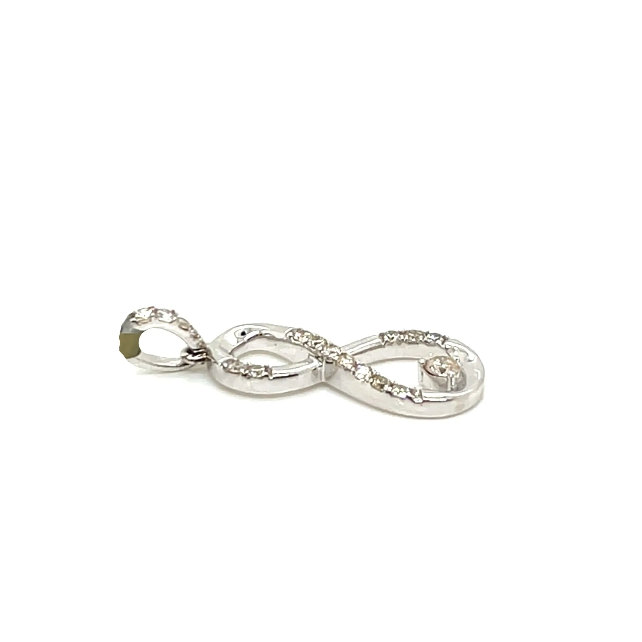 10k White Gold Infinity Pendant embedded with 0.34ct of Natural Diamonds - SP26201