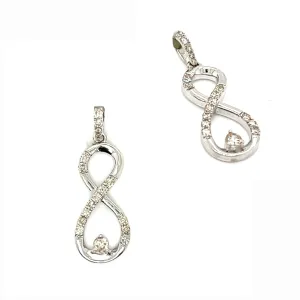 10k White Gold Infinity Pendant embedded with 0.34ct of Natural Diamonds - SP26201