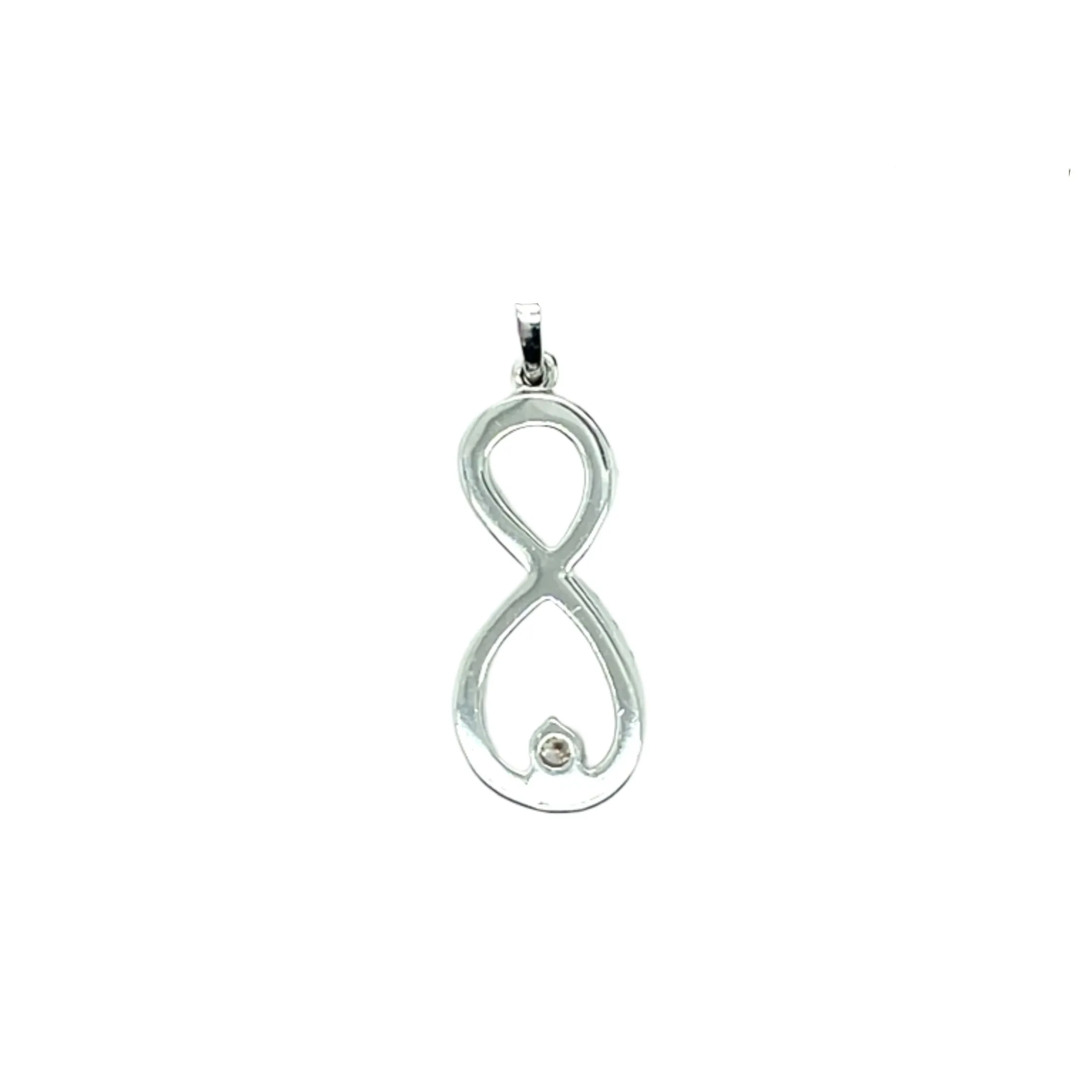 10k White Gold Infinity Pendant embedded with 0.34ct of Natural Diamonds - SP26201
