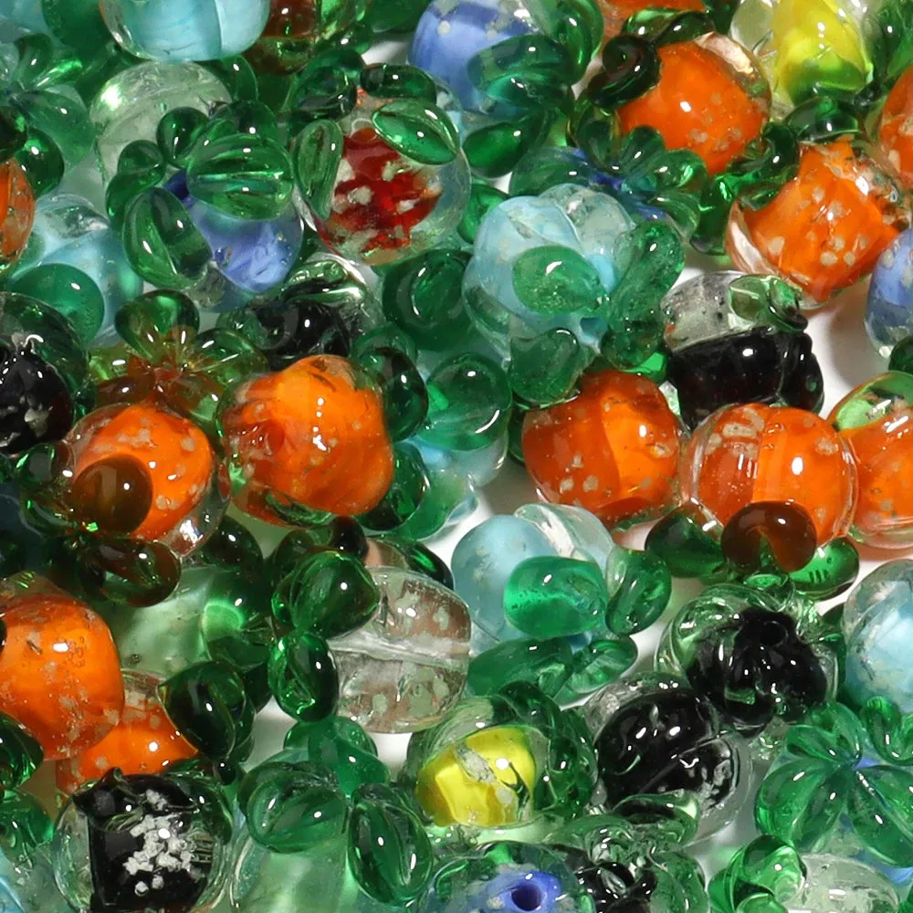 10pcs Luminous Glass Persimmon Beads – DIY Jewelry