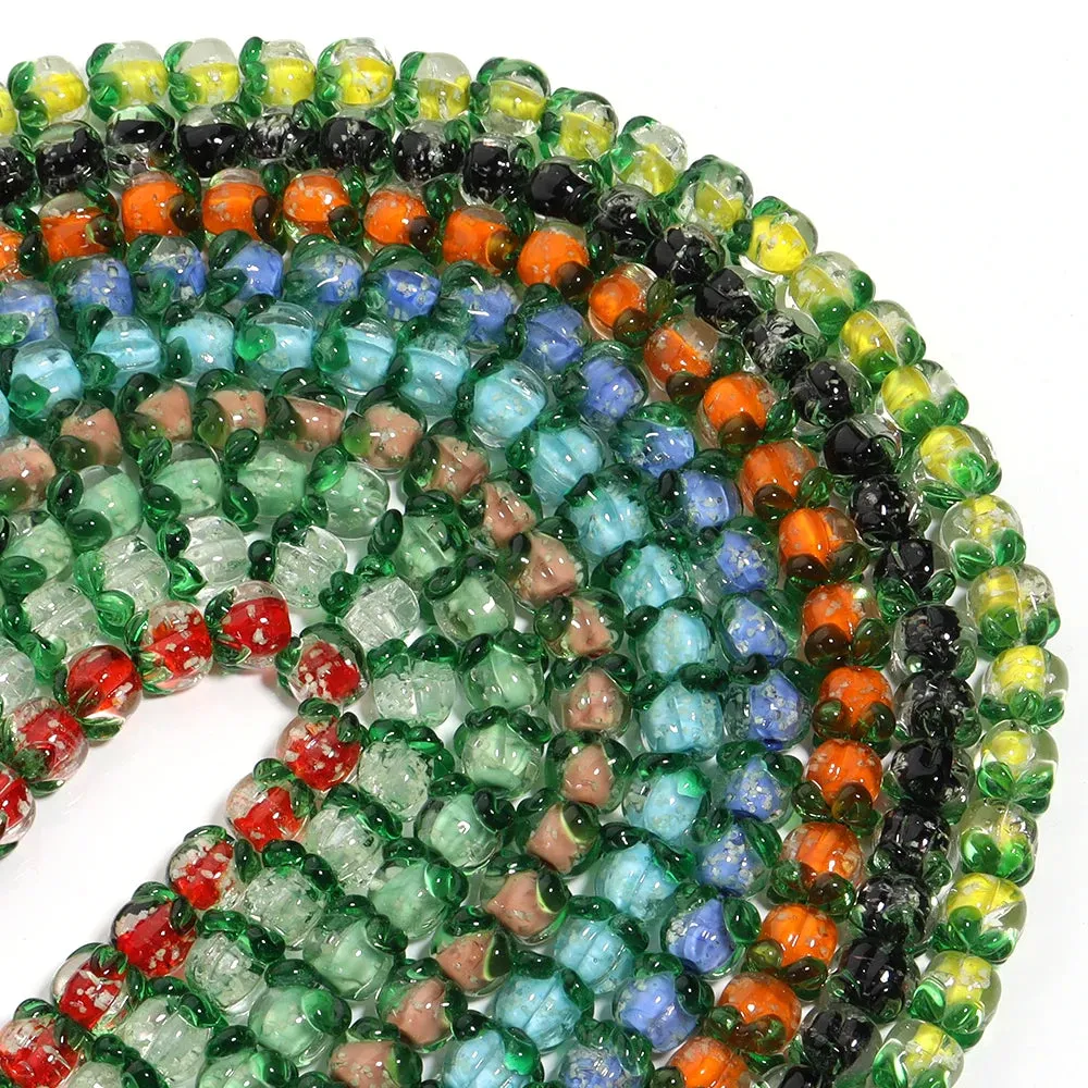 10pcs Luminous Glass Persimmon Beads – DIY Jewelry