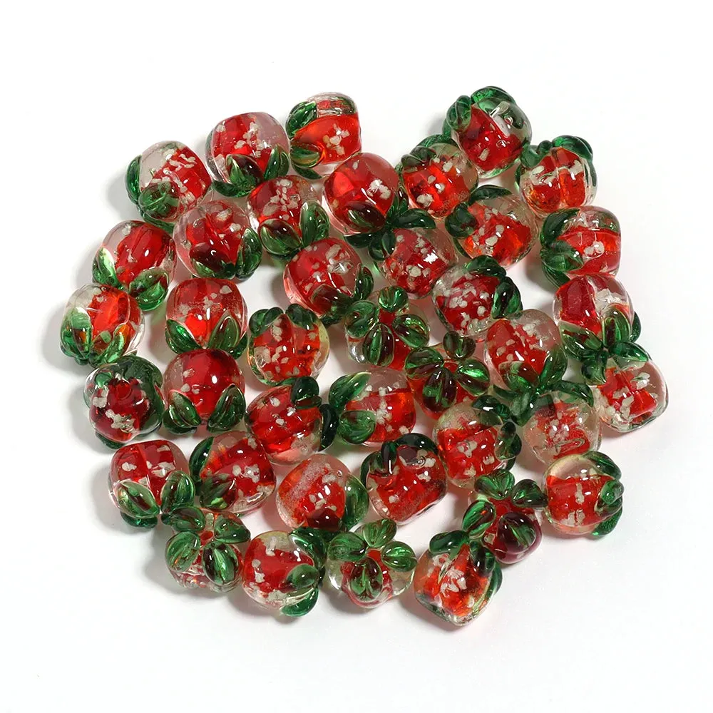 10pcs Luminous Glass Persimmon Beads – DIY Jewelry