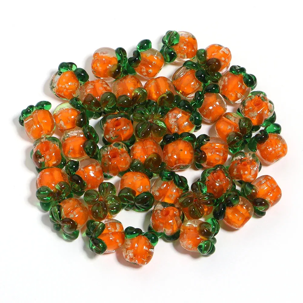 10pcs Luminous Glass Persimmon Beads – DIY Jewelry