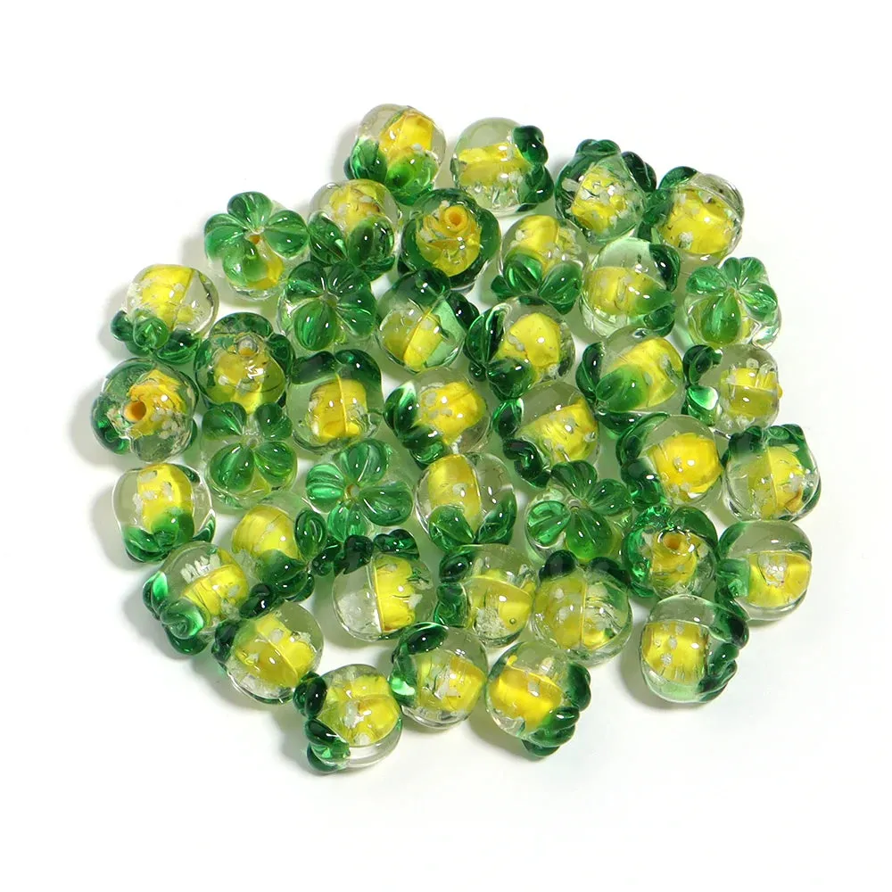 10pcs Luminous Glass Persimmon Beads – DIY Jewelry