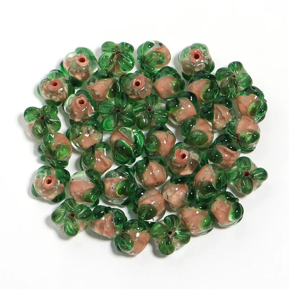 10pcs Luminous Glass Persimmon Beads – DIY Jewelry