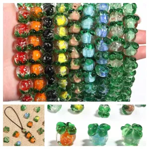 10pcs Luminous Glass Persimmon Beads – DIY Jewelry
