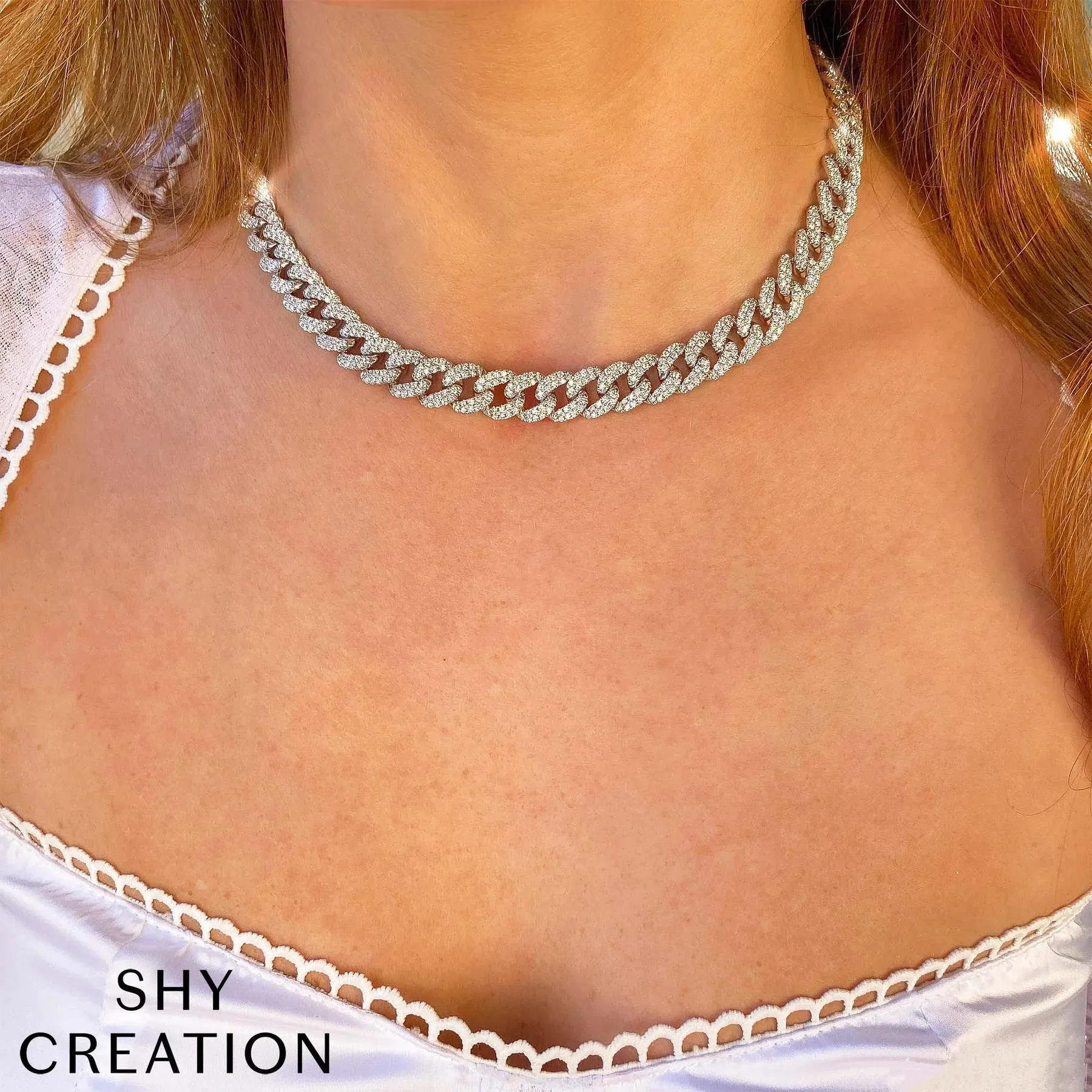11.53ctw Diamond Pave Link Necklace