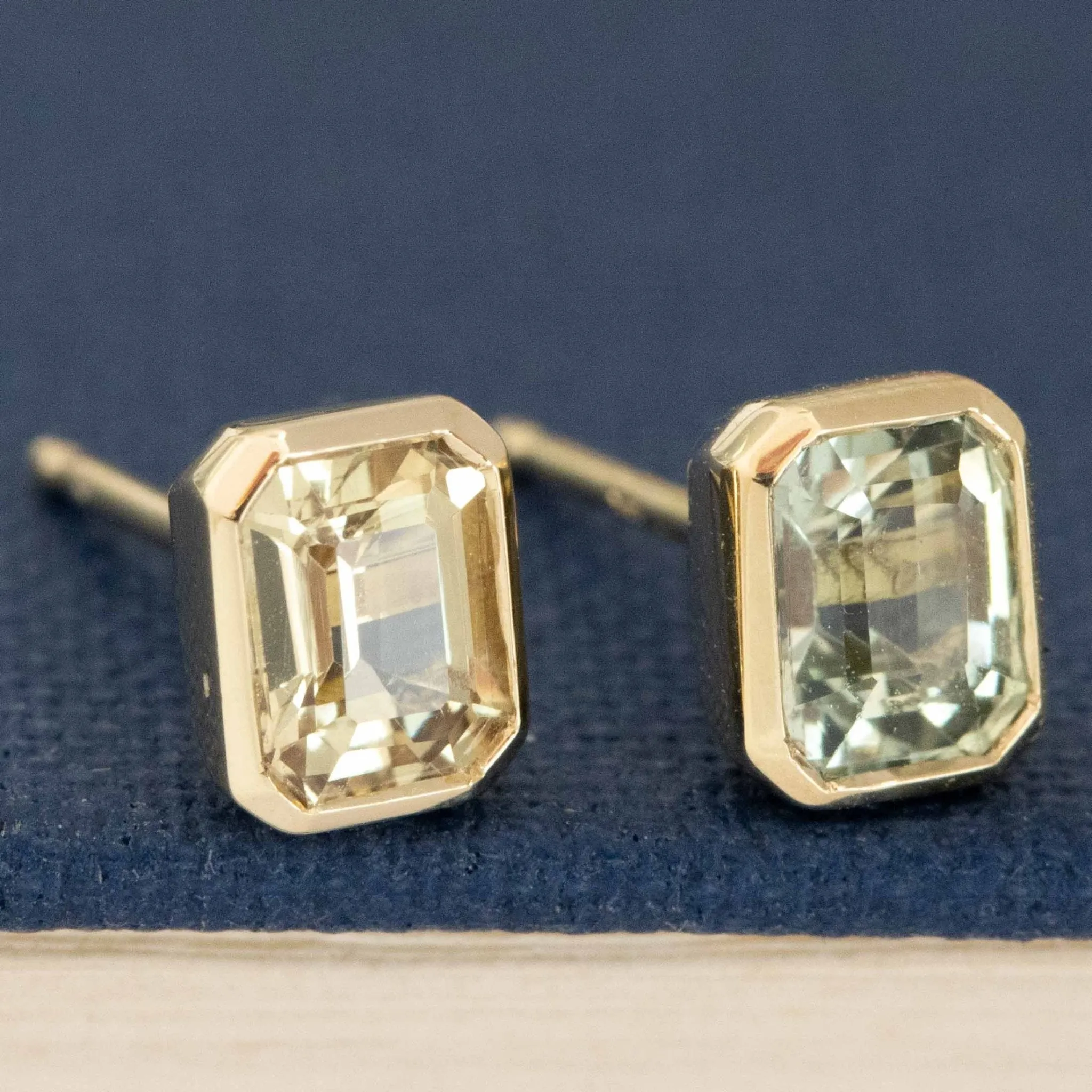 1.26ctw Sapphire Bezel Stud Earrings