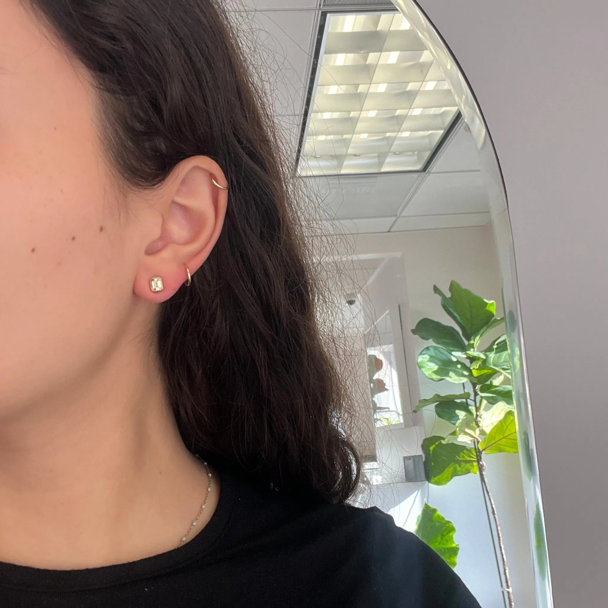 1.26ctw Sapphire Bezel Stud Earrings