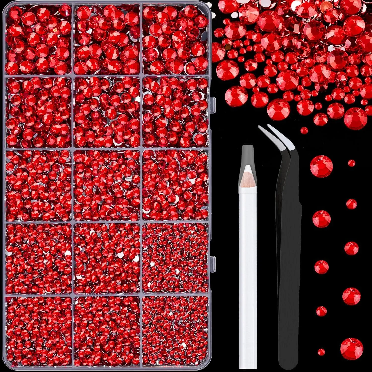 13000Pcs Flatback Pearls for Crafting (White), Assorted Size 2/3/4/5/6/8/10Mm Half Pearl with 3Pcs 10Ml B7000 Jewelry Glue, Bedazzling Bead for DIY Crafts Clothing Tumbler Shoes Embellishment Nail Art