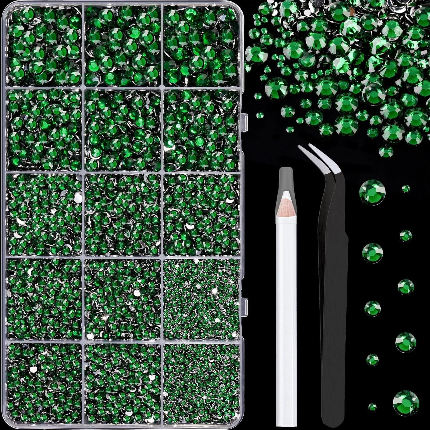 13000Pcs Flatback Pearls for Crafting (White), Assorted Size 2/3/4/5/6/8/10Mm Half Pearl with 3Pcs 10Ml B7000 Jewelry Glue, Bedazzling Bead for DIY Crafts Clothing Tumbler Shoes Embellishment Nail Art