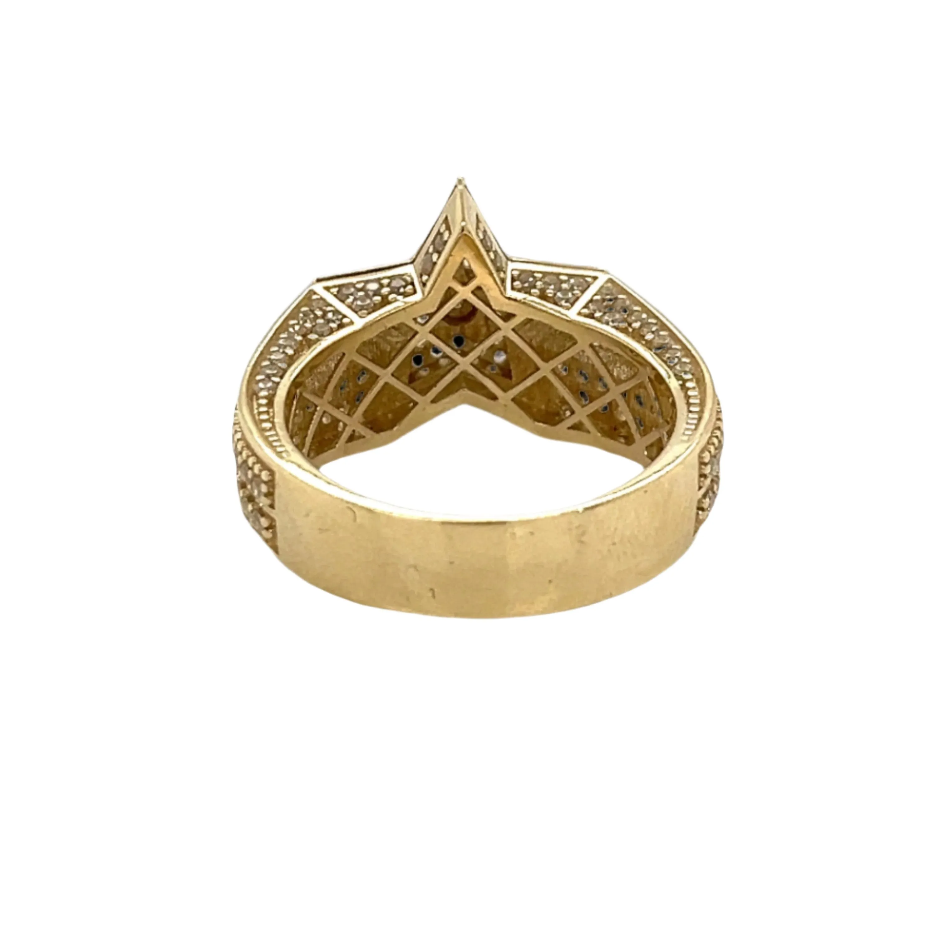 14K Gold 3D Star Ring W/ CZ