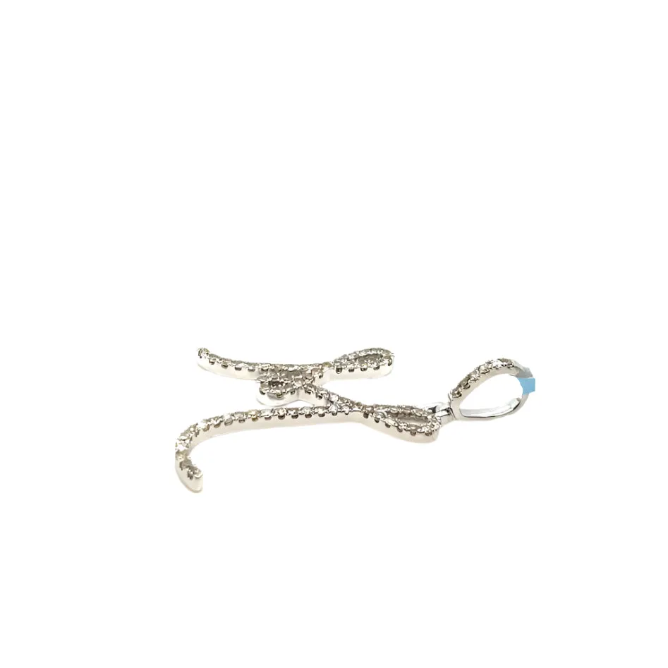 14k Gold Diamond Stylized Cursive Alphabet letter Charm Pendants