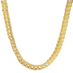 14K Gold Finish CZ Franco Chain Necklace