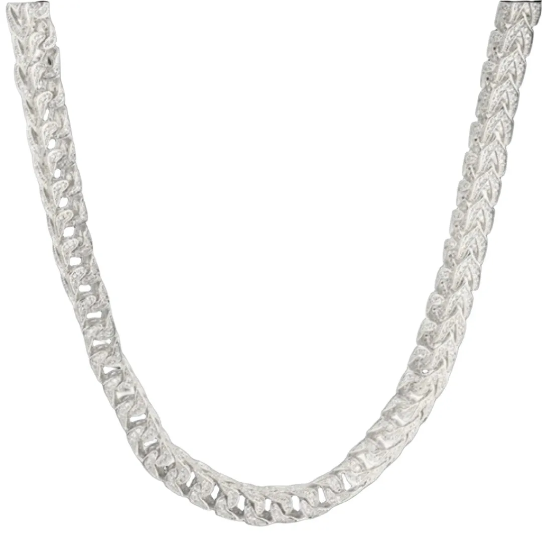 14K Gold Finish CZ Franco Chain Necklace