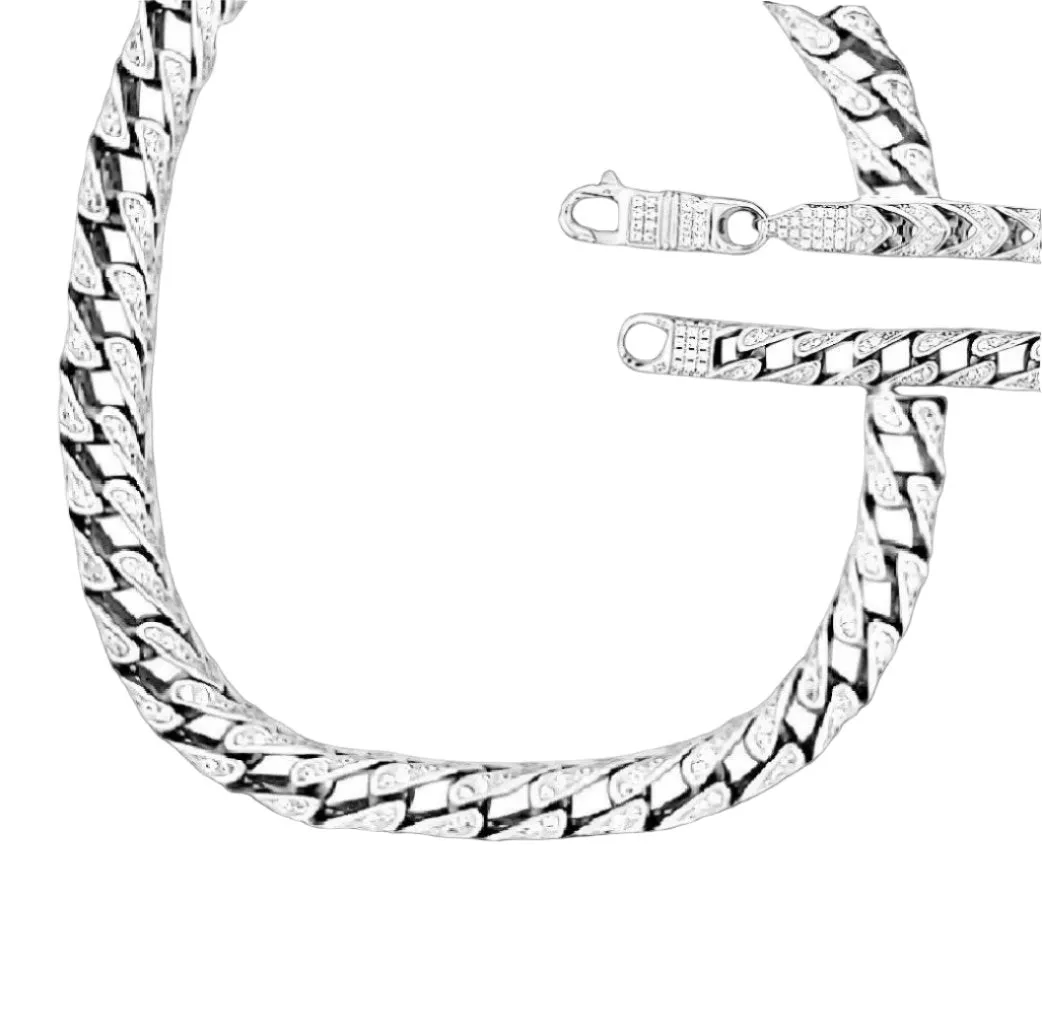 14K Gold Finish CZ Franco Chain Necklace