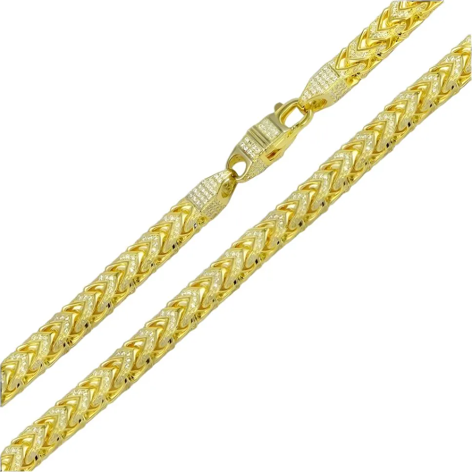 14K Gold Finish CZ Franco Chain Necklace