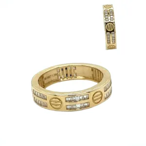 14K Gold Love Screw 1.34CT Moissanite Band Ring - G102943
