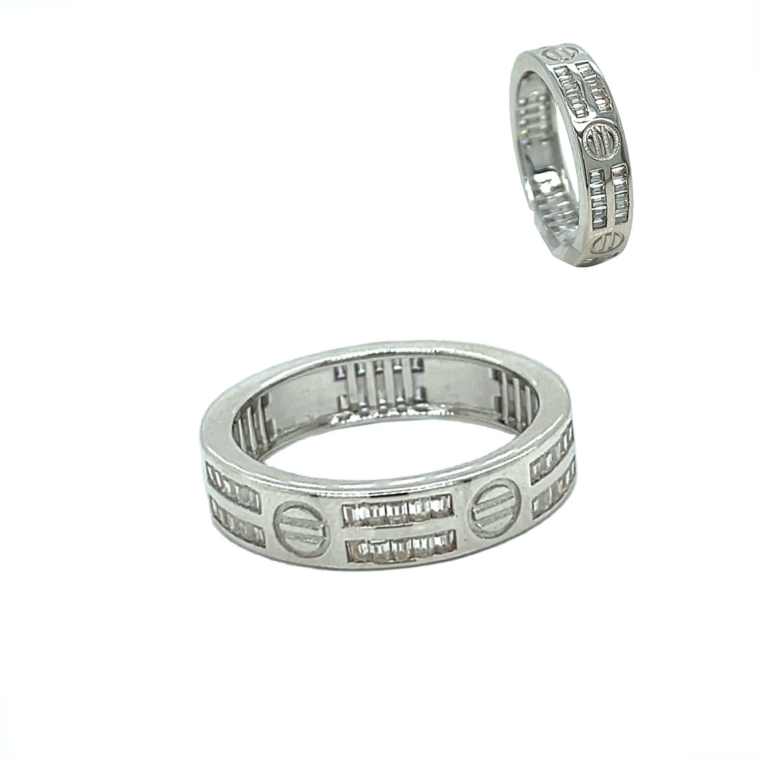 14K Gold Love Screw 1.34CT Moissanite Band Ring - G102943