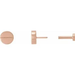 14K Rose 4.9 mm Geometric 4 mm Press Fit Back Earrings
