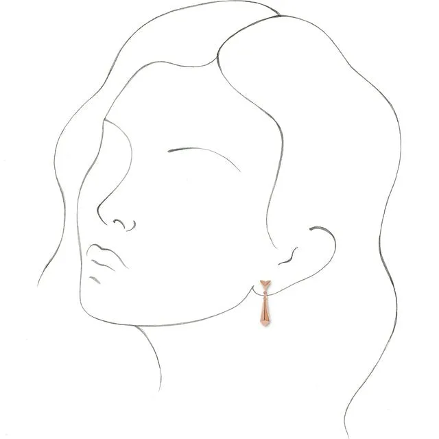 14K Rose Gold Geometric Dangle Earrings