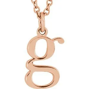 14K Rose Lowercase Initial g 16" Necklace