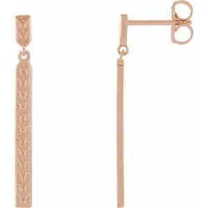14K Rose Sculptural-Inspired Bar Earrings