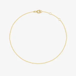 14k Solid Gold Thin Chain Bracelet
