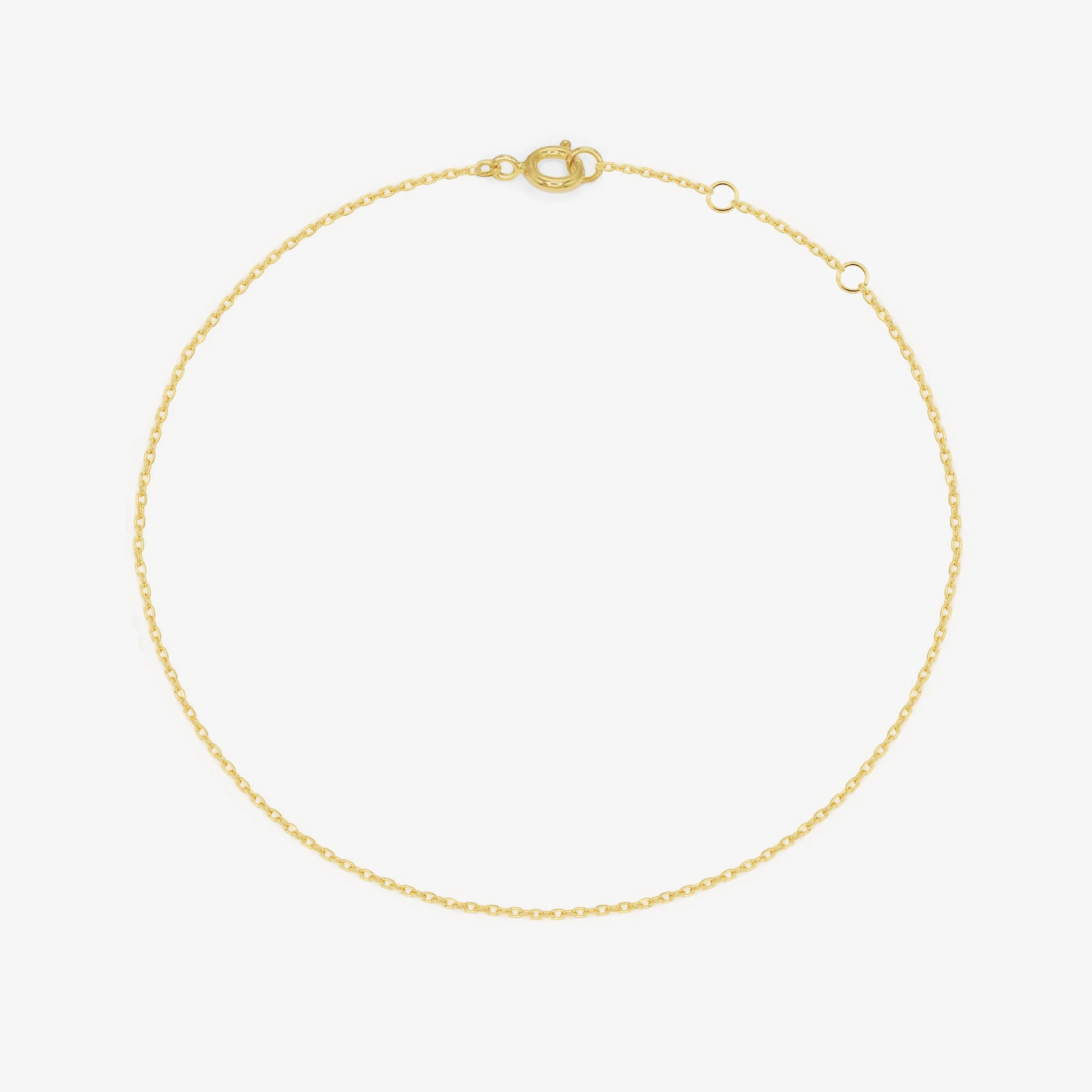14k Solid Gold Thin Chain Bracelet