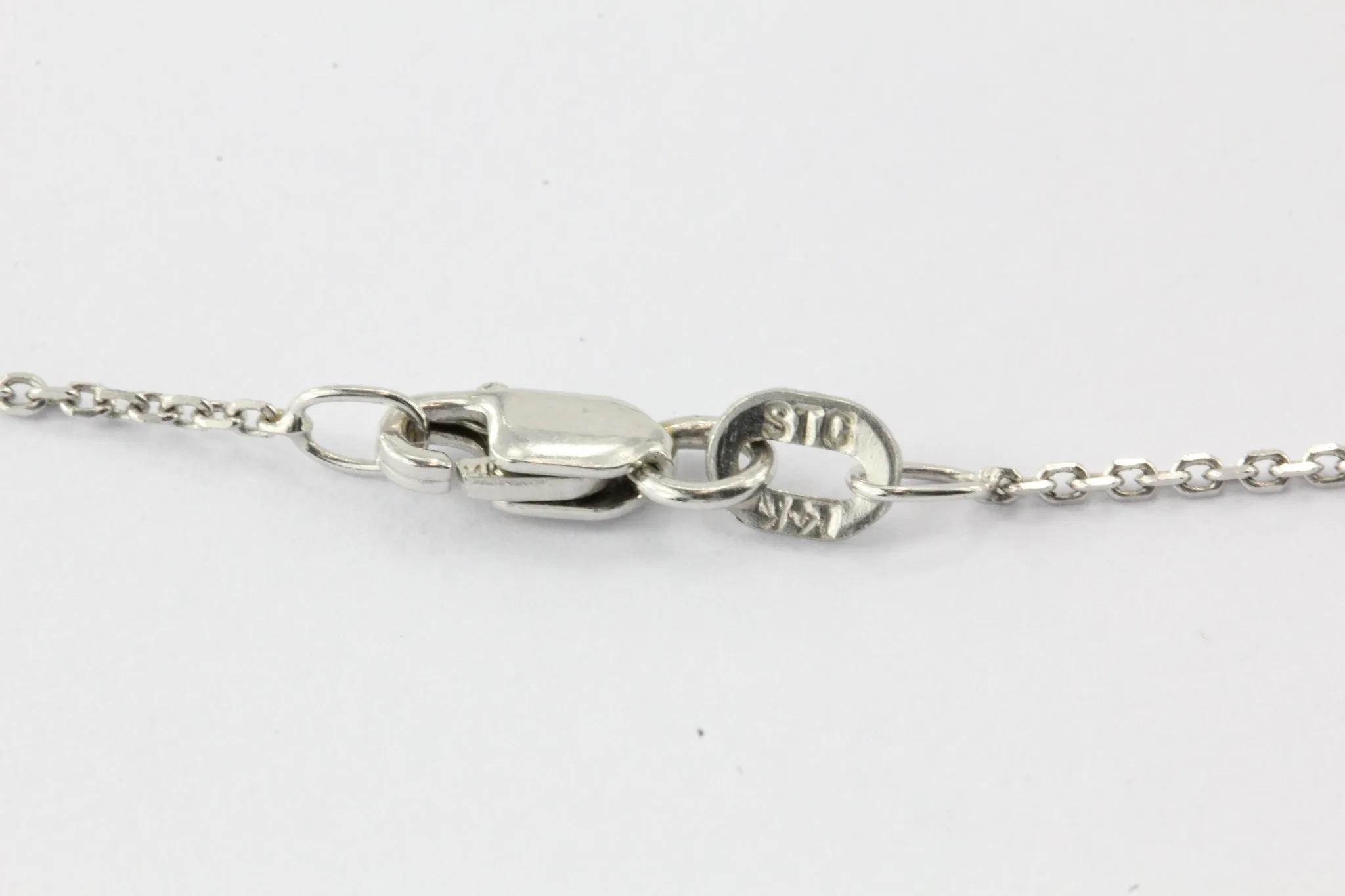 14K White Gold 1/4 CTW Diamond Pierced Locket Pendant Necklace